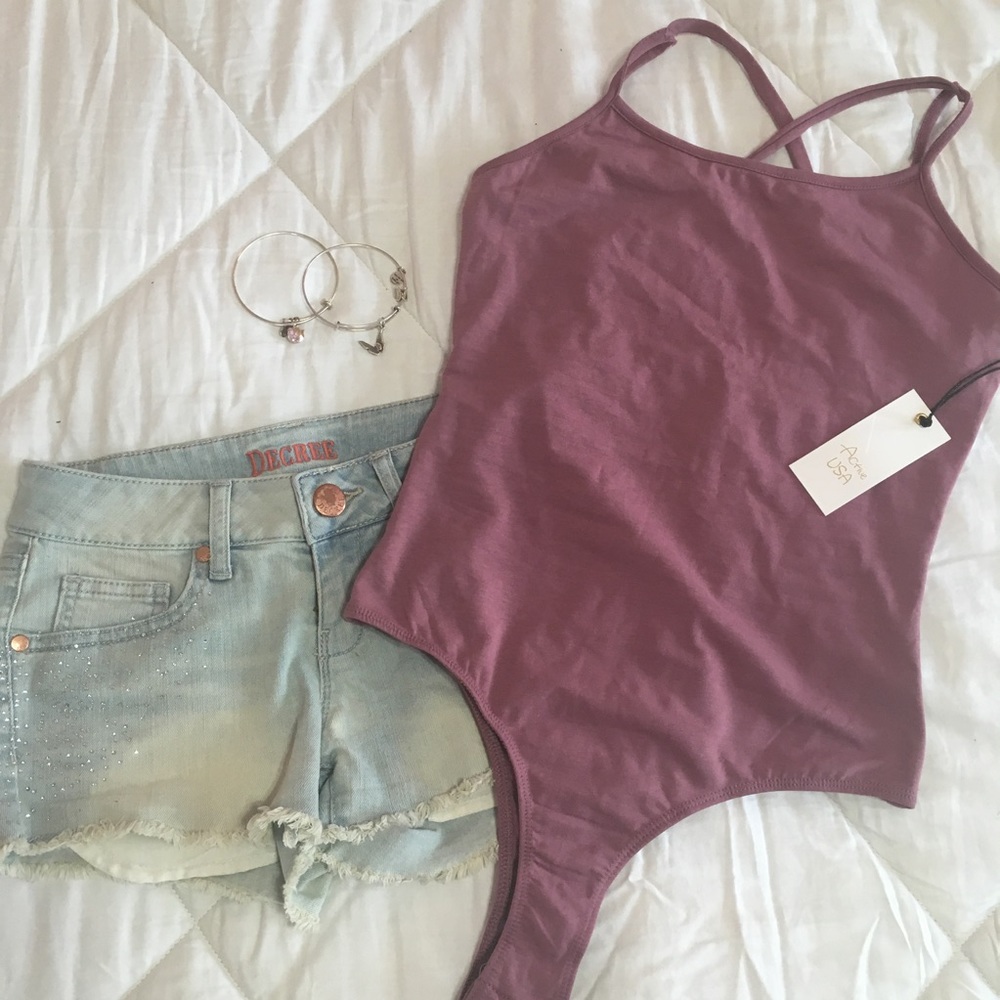 Strappy cami bodysuit- Mauve